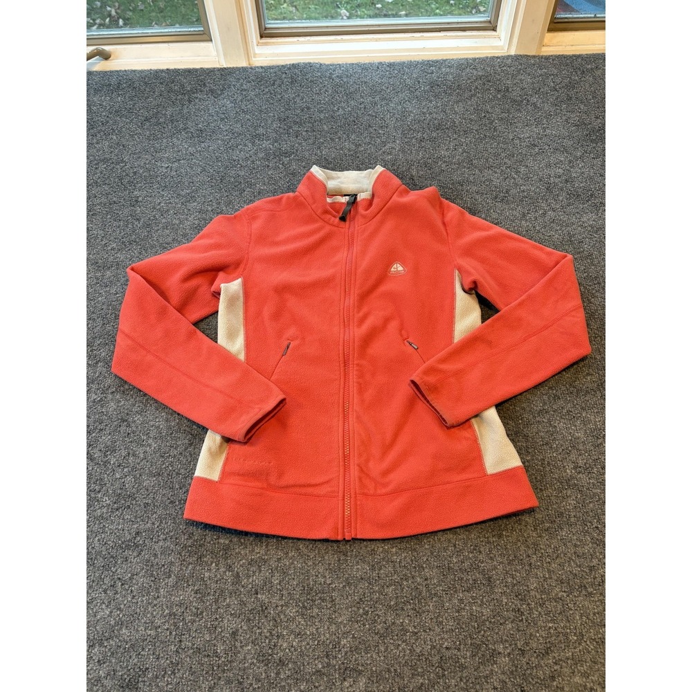 VTG Nike ACG Jacket Womens S Light Orange Therma-FIT Full Zip Fleece Zip Pocket
